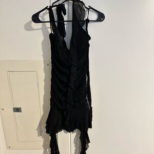Elegant Black Ruffled Shirt
